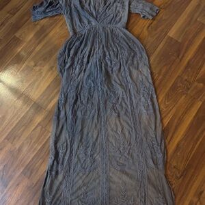 Wishlist brown Embroidered short Sleeve Dress